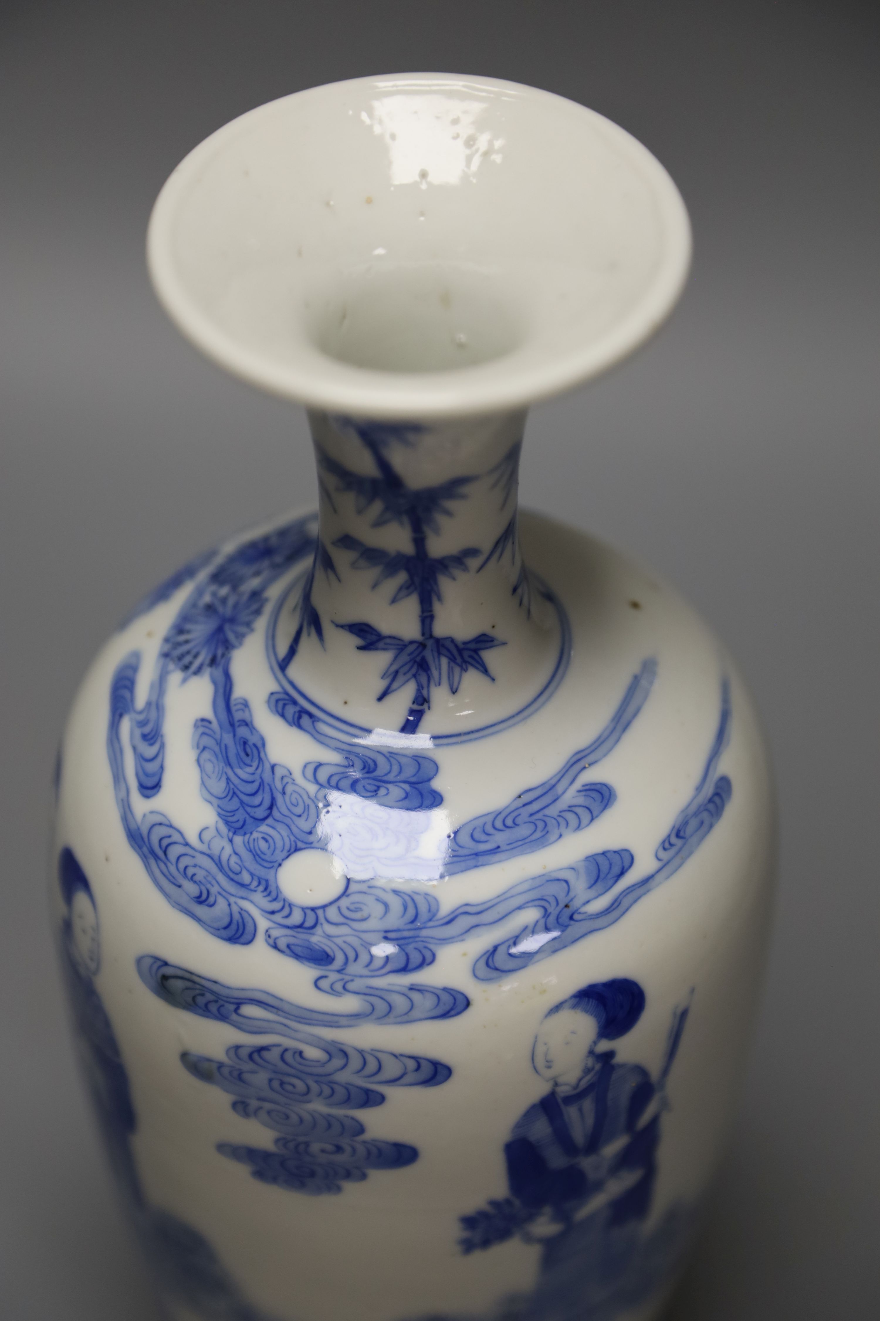 A Chinese Republic period blue and white bottle vase, height 29cm